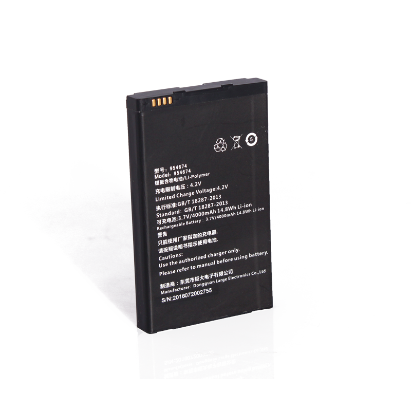 3.7V 4000mAh寬溫聚合物鋰電池，記錄儀備用鋰電池